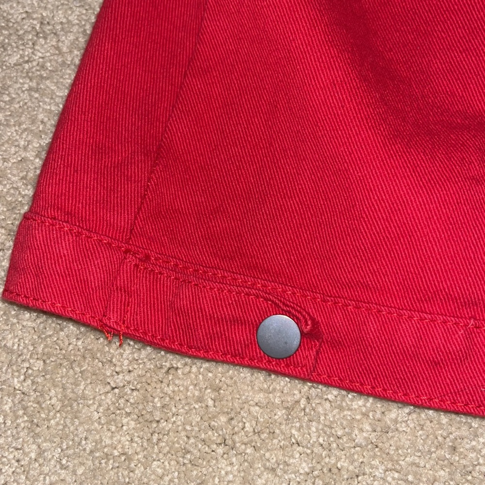 Red Distressed Jean Vest - Picture 4 of 4